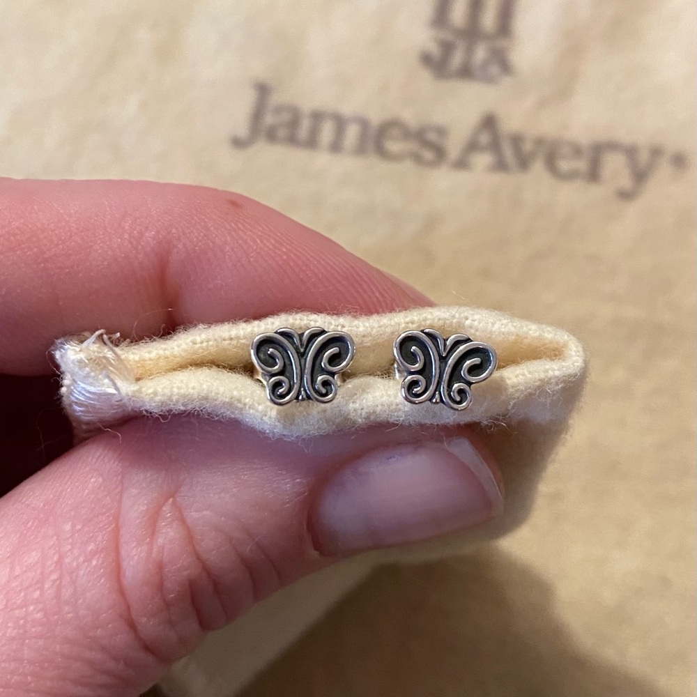James Avery Butterfly Earrings with Original Backs